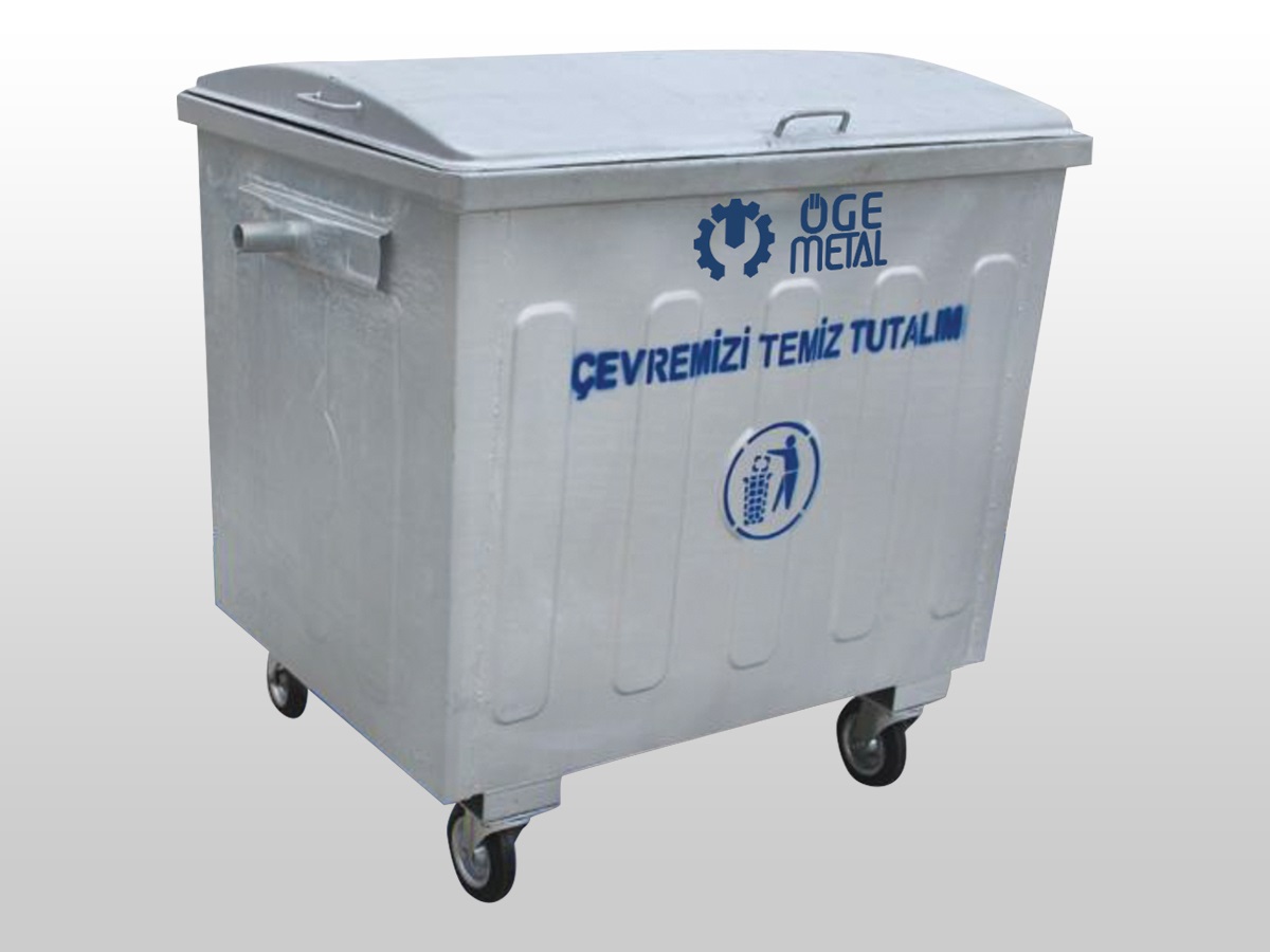 1100 Lt. Hot Dip Galvanized Waste Container With Semi Dome Lid